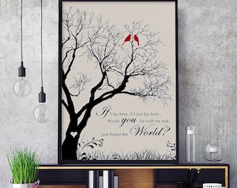 Snow Patrol Chasing Cars Song Record Vinyl Lyrics Canvas Wall Art Picture Print