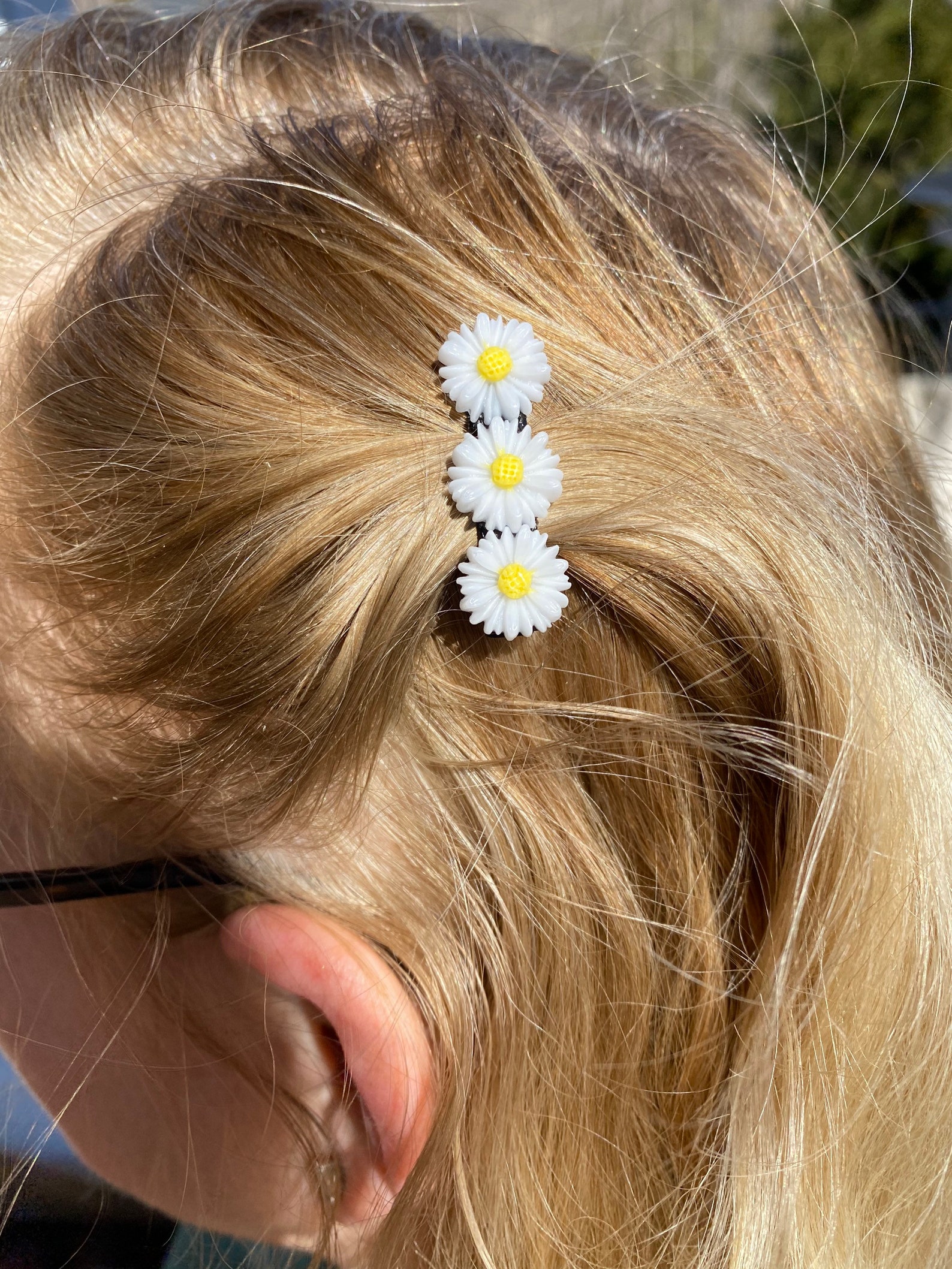 Daisy Hair Clip White Flower Hair Accessory Sunflower Hair Etsy