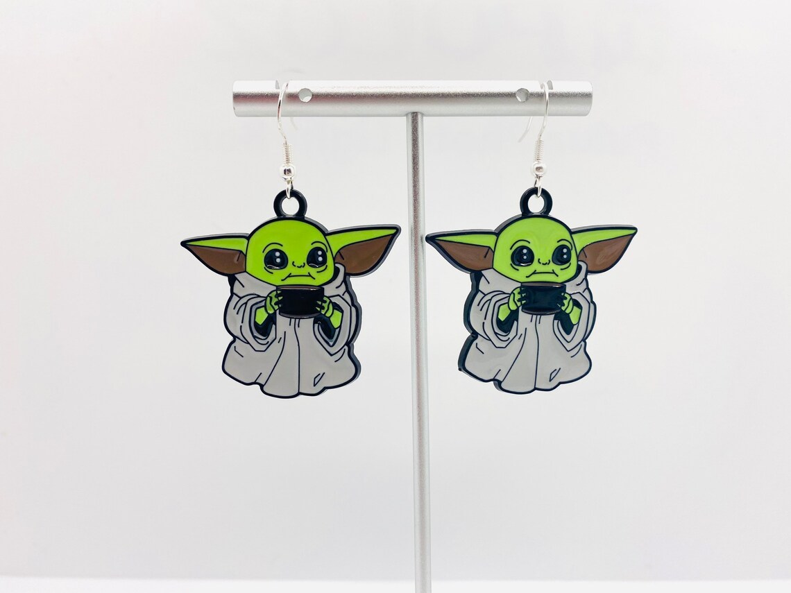 Baby Yoda Earrings Grogu Star Wars Jewelry The Mandalorian Etsy
