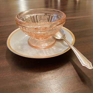 Pink Federal Sharon Rose Depression Sherbet Glass