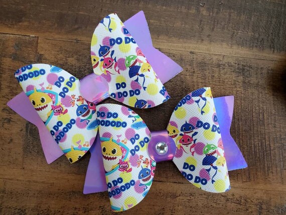 baby shark hair bows