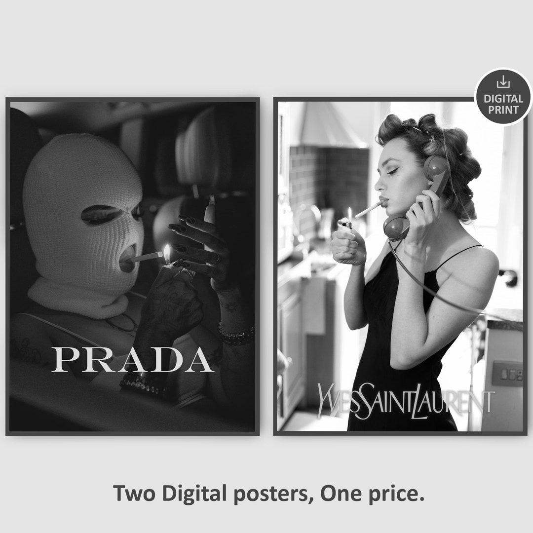 Black and White Luxury Fashion Poster, Minimalist Vertical Pribtable