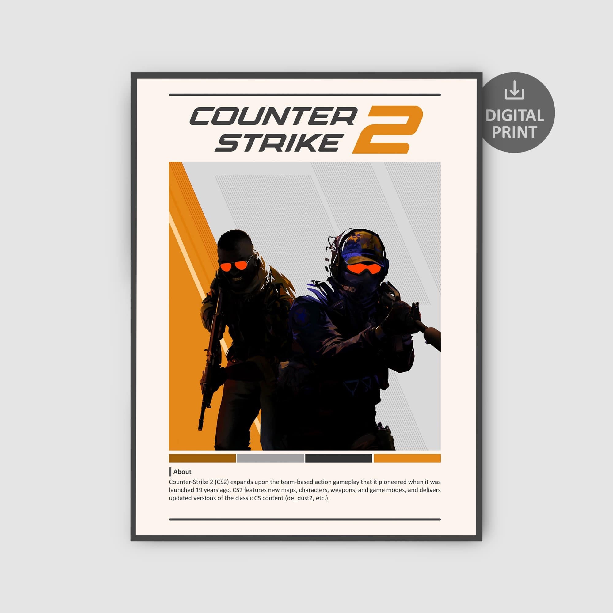 Adesivo de parede Counter-Strike GO - 2.00 x 1.00