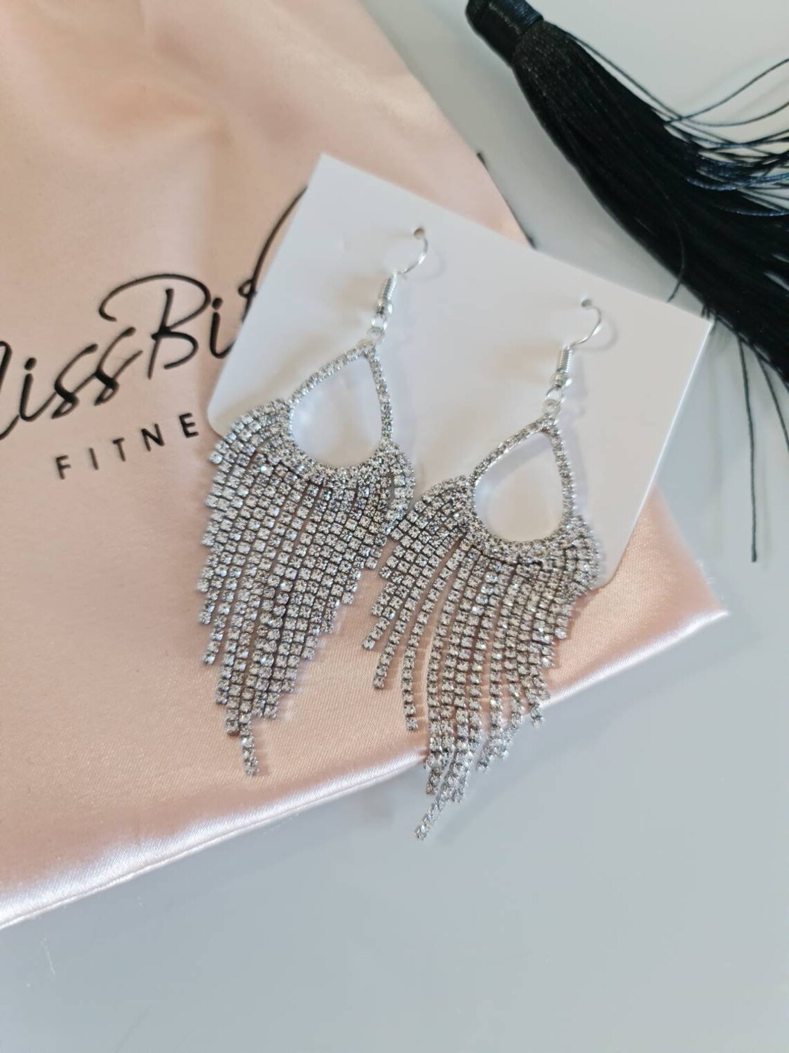 Rhinestone earrings competition stage jewellery Etsy