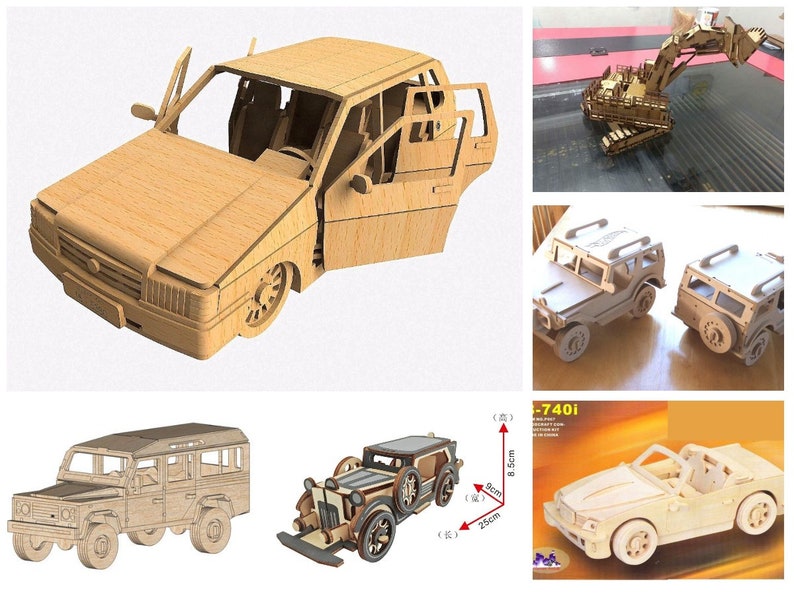 Download Car Set Puzzle Laser Cut Files Dxf Dwg Cdr Svg Vector Plans For Laser Cnc Pattern Laser Cut Digital 3d Cdr Svg Files Wood Models Art Collectibles Sculpture Kromasol Com