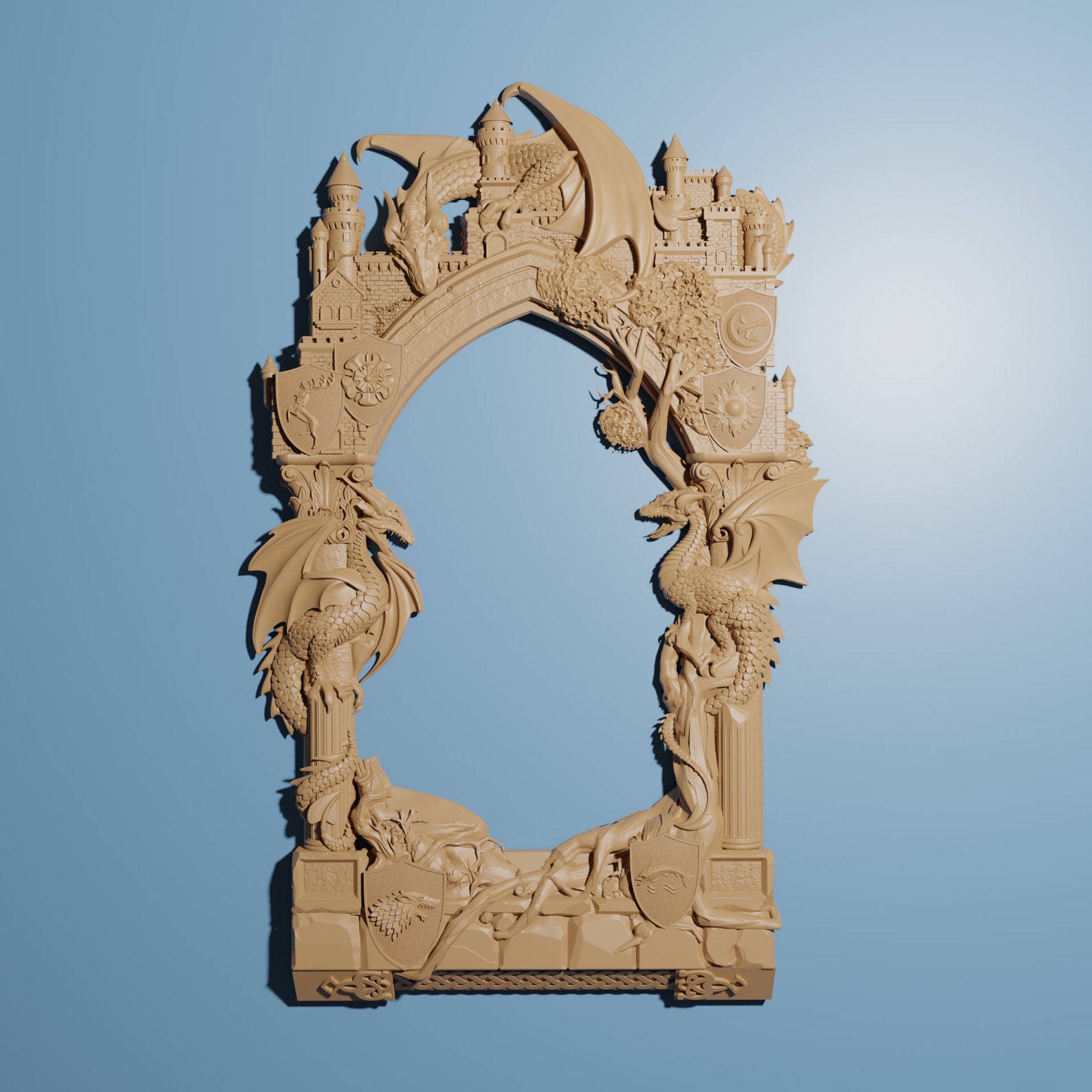 Game of Thrones Frame Got STL 3D Model cnc Router File Carving Etsy