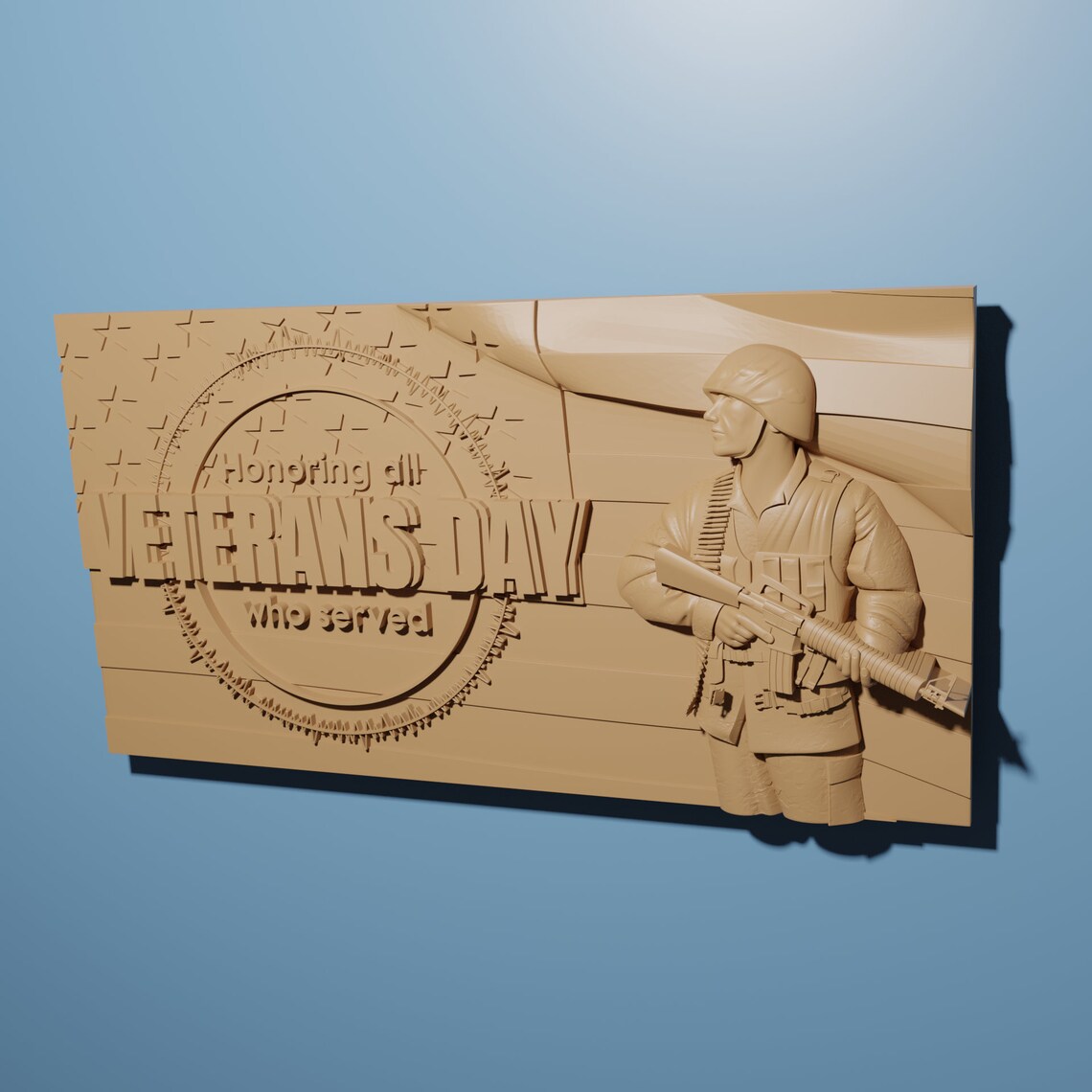 Vetrans Day Honor STL 3D Model cnc Router Carving dxf Artcam Etsy