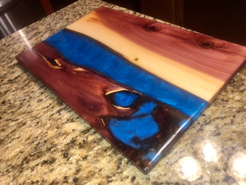 HANDCRAFTED Flowing River Cutting Board 18x12 Cedar & Resin Etsy