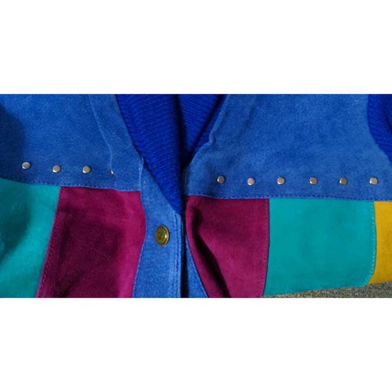 Vintage Women's Small Leather Patchwork Colorbloc… - image 7