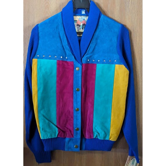 Vintage Women's Small Leather Patchwork Colorbloc… - image 8