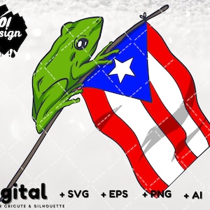 Puerto Rico SVG | Puerto Rico Flag SVG | Puerto Rican SVG | Frog | Hibiscuc cut file for cricut clipart Silhouette