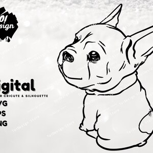 puppy french bulldog svg | cut file | frenchie svg file | french bulldog mom cut file for cricut clipart Silhouette