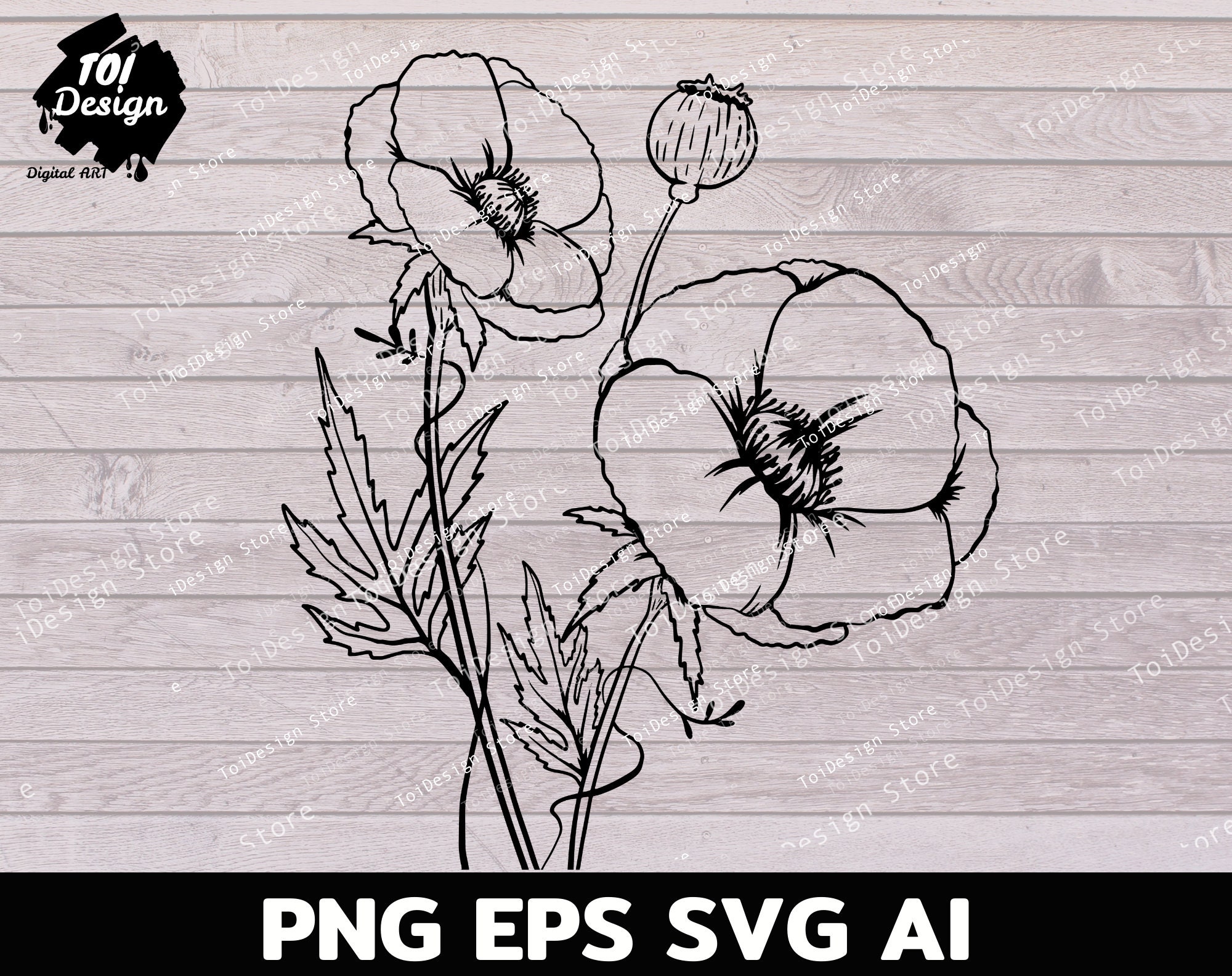 Craft Supplies & Tools wildflower svg silhouette cut file poppy svg ...