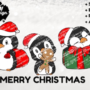 Merry Christmas Penguin svg / Kids Christmas penguin svg / penguin svg bundle cut file per cricut clipart Silhouette