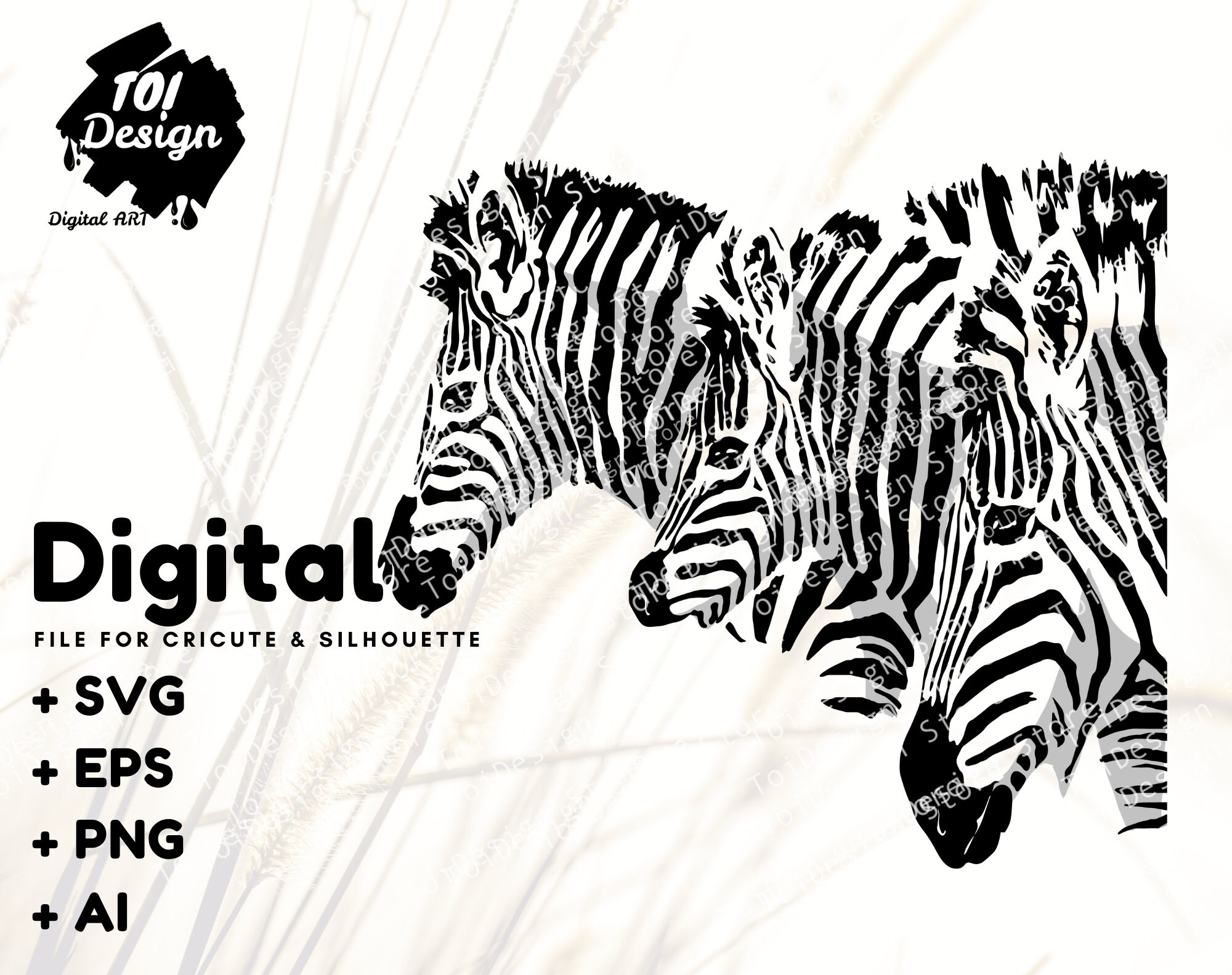 Three Headed Zebra Svg Zebra Face Svg Zebra Svg - Etsy