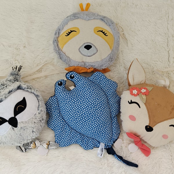 Peluche musicale, boite à musique bébé coton et minky oekotex