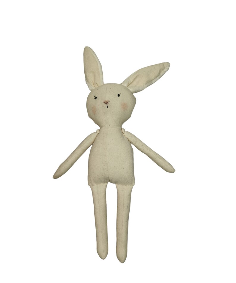 Muñeco de trapo hecho a mano tipo conejo o gato imagen 7