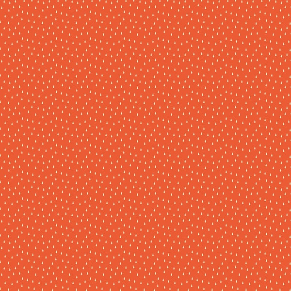 Figo Fabric Simple Pleasures - Cream drops on Orange by Naomi Wilkinson
