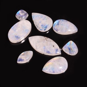 Natural Rainbow Moonstone Cabochon Multi Fire Wholesale Rainbow Moonstone Gemstone lot A Grade Quality Mix Moonstone Stone lot