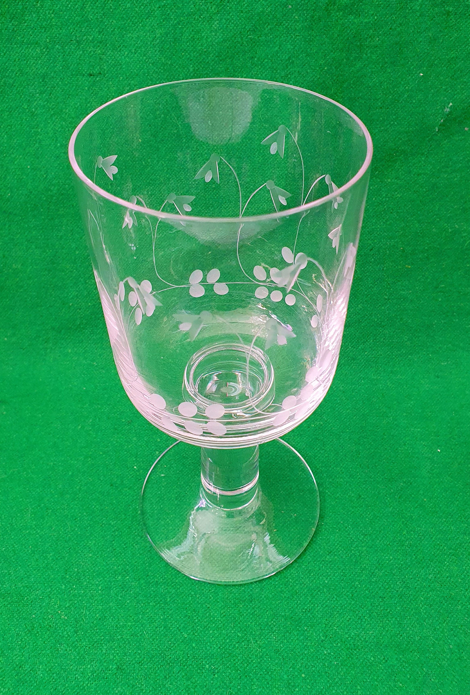 Set Of 6 Vintage Orrefors Large Wine Glasses Etched Floral Etsy