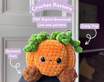 Halloween Pumpkin Crochet Pattern - PDF Pattern - Low sew