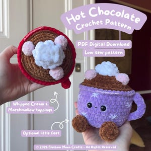 Hot Chocolate crochet pattern - PDF Pattern - Low sew