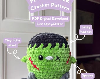 Halloween Frankenduck Crochet Pattern - PDF Pattern - Low sew