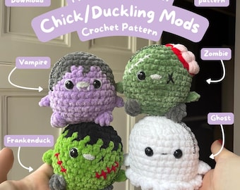Modelli all'uncinetto per Halloween Chick Mods - Modelli PDF - Senza cuciture