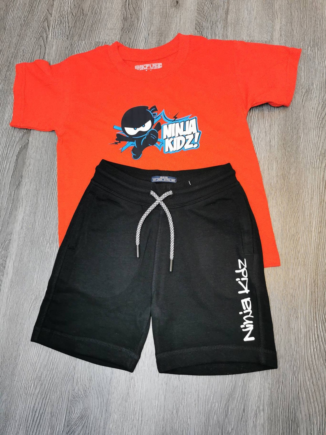 Ninja Kids Red t shirt and Shorts/ Children clothing set gift | Etsy