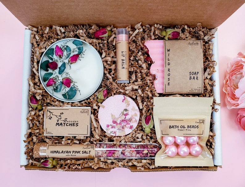 SelfCare Gift Box Bath and Beauty Box Gift For Her Spa Gift Wild Rose