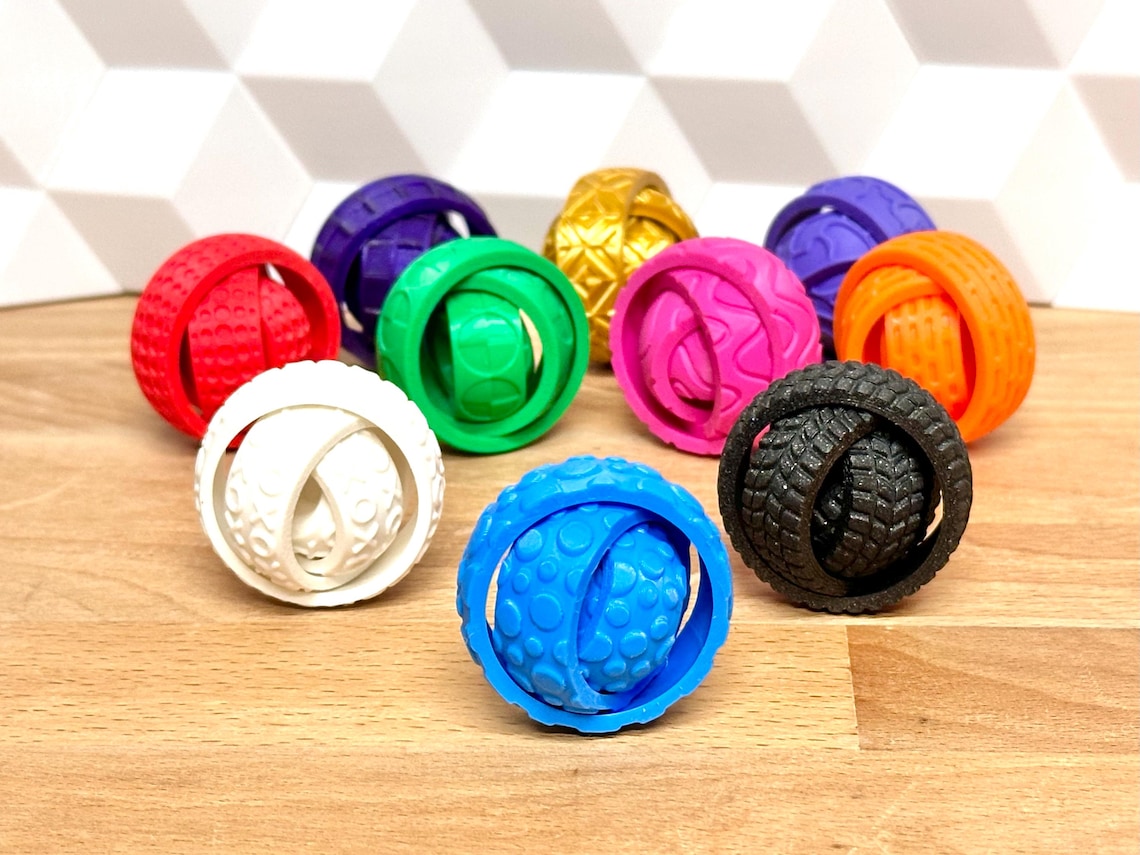 Tactile Fidget Rings – 3D Printed Spinner Toy - Etsy