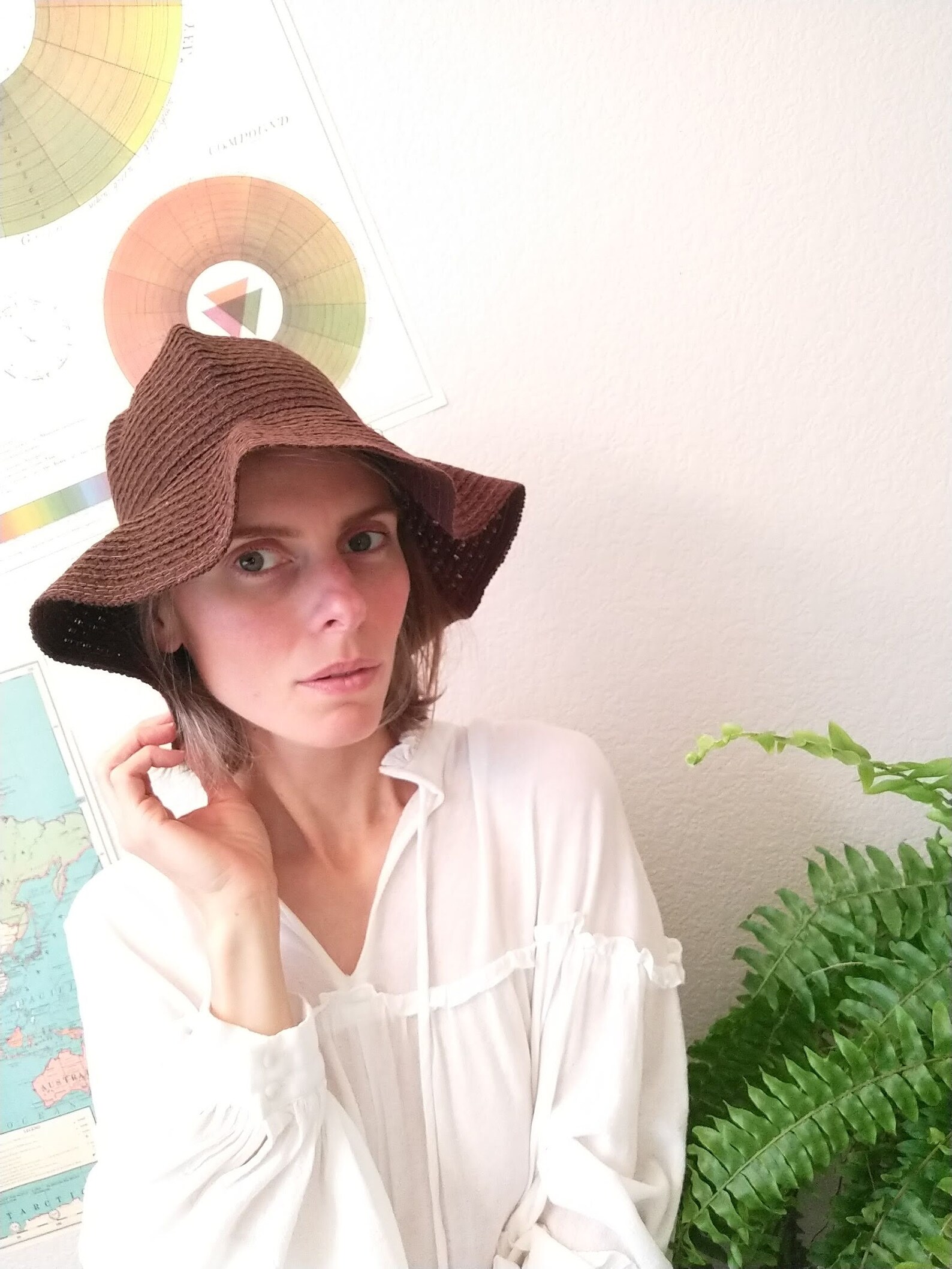 Vintage 70s Groovy Brown Knit Bucket Style Hat | Etsy