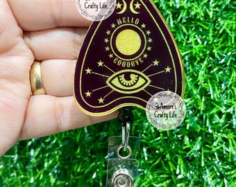Ouija badge reel | Creepy badge reel | Ouija id holder | Ouija