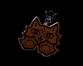 Llavero holográfico con el logo de Kitty y arcoíris