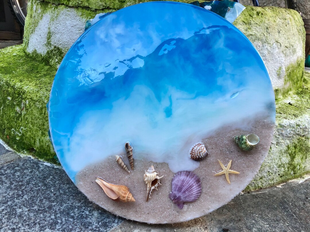 Epoxy Wall Art. Beach Resin Art. Ocean Art. Painting. Coastal Etsy