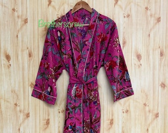 Peignoir kimono en coton, peignoirs à carreaux pour femme, robe de chambre, peignoirs grandes tailles, kimono en coton, tenues de plage, tenues de détente, tenues décontractées