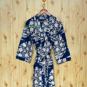 Beautiful Cotton Kimono Dress, Bath Robe Kimono, hand Block Printed Cotton Kimono, Shower Robe, Cotton Kimono Robe, Dressing Gown, Robes