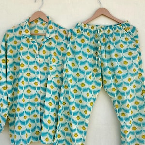 Handmade Cotton Pajama Set: Floral Print Loungewear