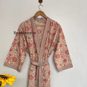 Kimono Robe, Dressing Gown, Vintage style, 100% Cotton kimono Robes, Pure cotton Kimono, Cotton Kimono, Festival Clothing, Kimono Kaftan