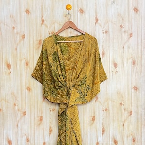 Green And yellow Tie Dye Kaftan, caftan, beach, resort, vacation, cruise, pool, party, lounge, home, work at home