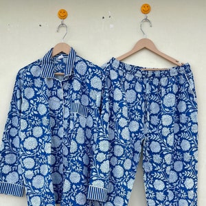 Indian Block Print Cotton Pajama Set: Women&#39;s Soft Sleepwear