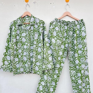 Block Print Cotton Pajama Set: Soft Summer Sleepwear