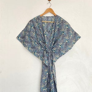 Floral Cotton Kaftan: Indian Maxi Dress, Beach Cover Up