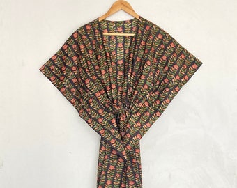 Handgefertigter Kaftan Baumwoll-Kaftan Übergröße Normale Größe Kaftan Urlaubskleidung Baumwolle Lounge-Bekleidung Baumwolle Nachtwäsche Nachthemd Muttertagsgeschenk Boho