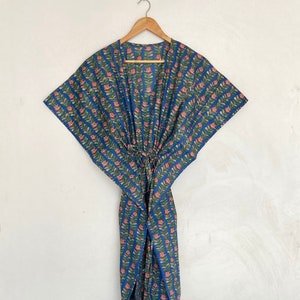 Cotton kaftan, Indian floral kaftan, Long kaftan, Dress for to be moms, Beach cover up, Sleepwear, Indian kaftan