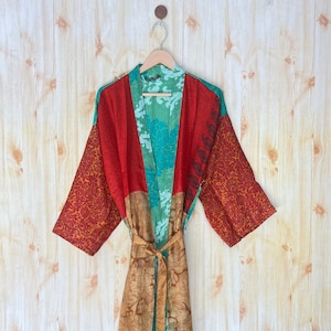 Pure silk kimono robe, Long silk kimono robe for women's, Honeymoon Lounge wear, Floral print silk kimono, Boho dress, Bridesmaid gift