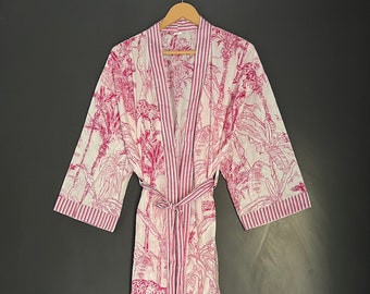 Robes kimono 100% coton, kimono en coton pur, kimono en coton imprimé bloc, vêtements de festival, kimono kaftan, robe Orientel, robe pour femmes