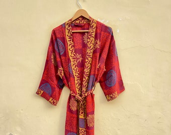 Handmade Vintage Women Clothing Kimono  Bathing Robe , Sleepwear Robe , Christmas Gift , Women Gift