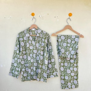 Conjunto de pijama de algodão: pijama com estampa indiana