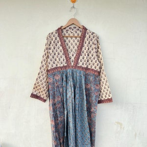 vintage ANOKHI ブロックプリントロングスカートレア